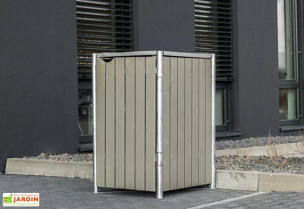 HIDE Cache-poubelle Simple En Acier Et Bois De Pin Traité 60 X 63 X 115 Cm 5 HIDE Cache-poubelle Simple En Acier Et Bois De Pin Traité 60 X 63 X 115 Cm – Image 3