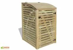 Gardival. Cache-Poubelle Simple En Pin Autoclave Swing E (88x75x137cm)