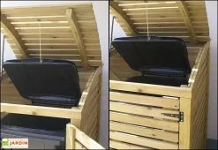 Gardival. Cache-Poubelle Simple En Pin Autoclave Swing E (88x75x137cm) 7 Gardival. Cache-Poubelle Simple En Pin Autoclave Swing E (88x75x137cm) -Abri et rangement boutique cache poubelle bois autoclave 1 place 3
