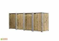HIDE Cache-poubelles En Acier Et Bois De Pin Traité 241 X 63 X 115 Cm