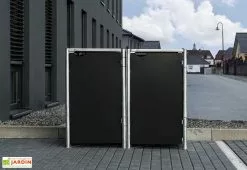 HIDE Cache-poubelle Double En Acier Et Composite Aluminium 139 X 80 X 115 Cm 9 HIDE Cache-poubelle Double En Acier Et Composite Aluminium 139 X 80 X 115 Cm -Abri et rangement boutique cache poubelle double acier aluminium noir