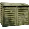 Solid Cache-poubelle Double En Bois De Pin Traité 145 X 92 X 95 Cm 2 Solid Cache-poubelle Double En Bois De Pin Traité 145 X 92 X 95 Cm -Abri et rangement boutique cache poubelle double bois pin traite solid
