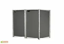 HIDE Cache-poubelle Double En Acier Et Composite Aluminium 120 X 63 X 115 Cm