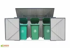 Westmann Cache-Poubelle Extérieur En Acier 100 X 235 X 131 Cm (3 Poubelles)