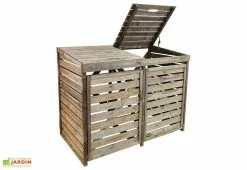 Forest Style Cache Poubelle Double Bois Traité L.171,5 X H.134,7 Cm – New Chester
