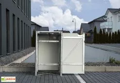 HIDE Cache-poubelle Simple En Acier Et Composite Aluminium 69 X 80 X 115 Cm -Abri et rangement boutique cache poubelle ouvert acier alu 240l noir