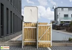 HIDE Cache-poubelle Simple En Acier Et Bois De Pin Traité 69 X 80 X 115 Cm -Abri et rangement boutique cache poubelle ouvert acier bois naturel