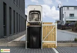 HIDE Cache-poubelle Simple En Acier Et Bois De Pin Traité 69 X 80 X 115 Cm -Abri et rangement boutique cache poubelle ouvert acier pin naturel