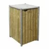 HIDE Cache-poubelle Simple En Acier Et Bois De Pin Traité 69 X 80 X 115 Cm -Abri et rangement boutique cache poubelle simple acier bois