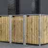 HIDE Cache-poubelle Triple En Acier Et Bois De Pin Traité 181 X 63 X 115 Cm -Abri et rangement boutique cache poubelle triple acier bois hide