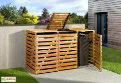 Weka Cache-poubelle En Bois De Pin Traité 92 X 219 X 122 Cm (3 Poubelles)