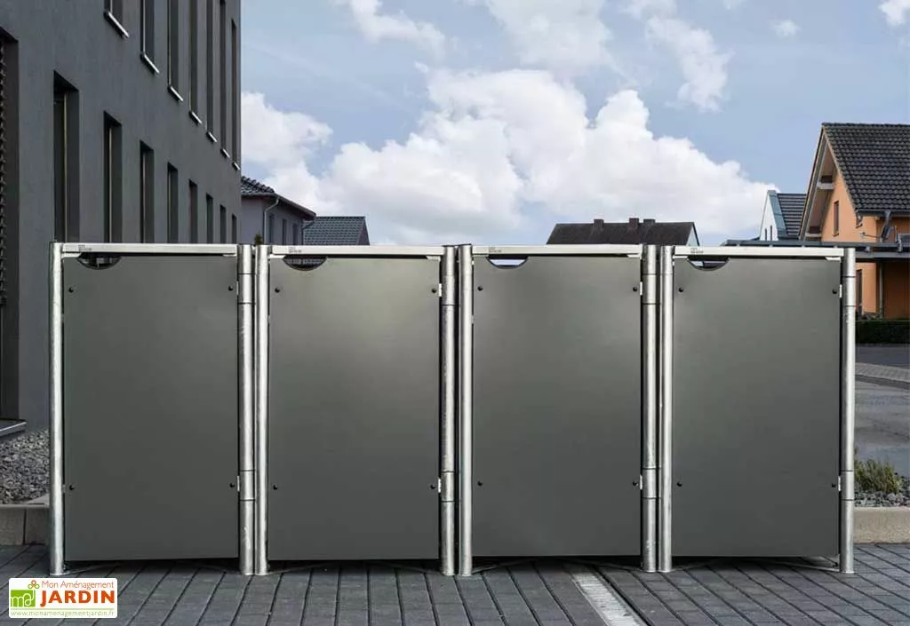 HIDE Cache-poubelles En Acier Et Composite Aluminium 241 X 63 X 115 Cm 4 HIDE Cache-poubelles En Acier Et Composite Aluminium 241 X 63 X 115 Cm – Image 2