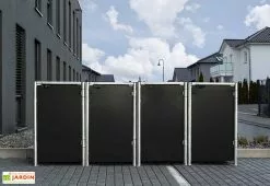 HIDE Cache-poubelles En Acier Et Composite Aluminium 241 X 63 X 115 Cm