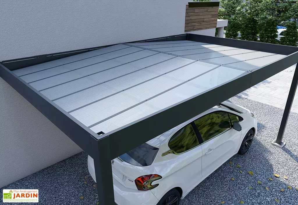 TRIGANO Carport Adossé En Aluminium Et Polycarbonate Libeccio 16 M² 6 TRIGANO Carport Adossé En Aluminium Et Polycarbonate Libeccio 16 M² – Image 4