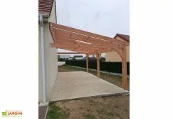 C.P.B.F Carport Adossé En Bois Douglas 13,5 à 37,5 M² – Bretagne 3 Poteaux -Abri et rangement boutique carport adosse bois cpbf v1pa 3 poteaux