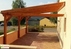 C.P.B.F Carport Adossé En Bois Douglas 13,5 à 37,5 M² – Bretagne 3 Poteaux -Abri et rangement boutique carport adosse mur bois francais pefc