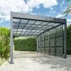 TRIGANO Carport En Aluminium Et Polycarbonate + 5 Brise-Vues Libeccio 16 M²