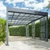 TRIGANO Carport En Aluminium Et Polycarbonate + 3 Brise-Vues Libeccio 16 M²