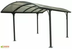 Habrita Carport Design En Aluminium à Toit Rond En Polycarbonate 305x485x250 -Abri et rangement boutique carport aluminium polycarnate toit rond 305x485cm 1