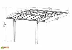 Carport Arizona Breeze 4,95 X 2,89 M Gris | Palram - Canopia -Abri et rangement boutique carport arizona breeze palram canopia