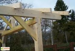 Habrita Carport Bois 2 Voitures Pour Tuiles – 5,86 X 3,90 M (sans Couverture)