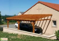 C.P.B.F Carport Adossé En Bois Douglas 13,5 à 37,5 M² – Bretagne 3 Poteaux -Abri et rangement boutique carport bois adosse francais cpbf bretagne