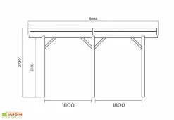 Solid Carport Bois Autoclave Modulable 4 X 5 M -Abri et rangement boutique carport bois autoclave solide 4x5m 20m2 s7722