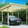 Eden Partenaire Jardin Carport En Bois D’Epicéa Traité Avec Couverture En PVC 15 M² 2 Eden Partenaire Jardin Carport En Bois D’Epicéa Traité Avec Couverture En PVC 15 M² -Abri et rangement boutique carport bois epicea traite couverture pvc 15m