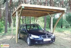 Gardenas Carport En Bois D’Épicéa Traité Et Fibre De Verre Lido 15 M²