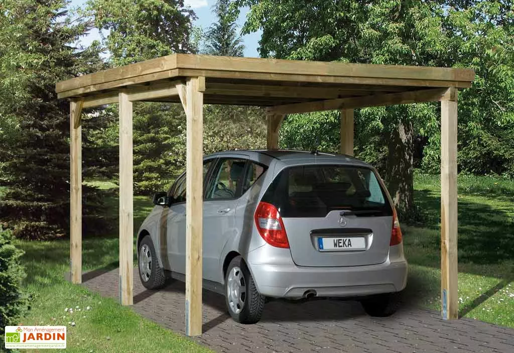 Weka Carport Bois Optima 1 Voiture (Plusieurs Tailles) 3 Weka Carport Bois Optima 1 Voiture (Plusieurs Tailles)