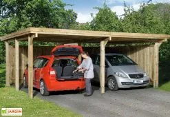 Weka Carport Bois Optima Duo 2 Voitures (Plusieurs Tailles)