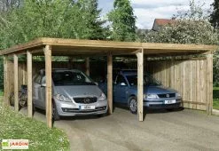 Weka Carport Bois Optima Duo 2 Voitures (Plusieurs Tailles) -Abri et rangement boutique carport bois optima duo 2