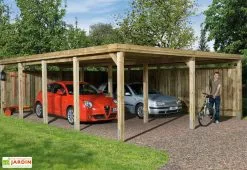 Weka Carport Bois Optima Duo 2 Voitures (Plusieurs Tailles) -Abri et rangement boutique carport bois optima duo 3