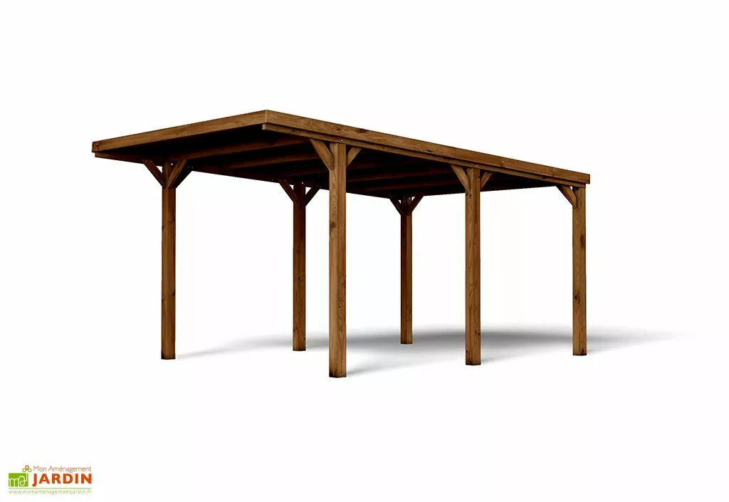 Forest Style Carport En Bois De Pin Traité Avec Couverture Polycarbonate Victor – 16,5 M² 4 Forest Style Carport En Bois De Pin Traité Avec Couverture Polycarbonate Victor – 16,5 M² – Image 2