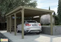 Weka Carport En Bois De Pin Traité Et Toit En Acier Galvanisé – 20,31 M²