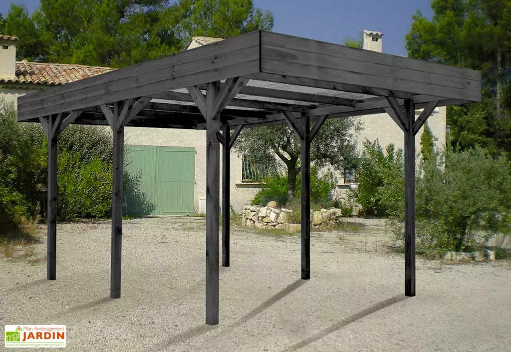 Forest Style Carport En Bois Braité 1 Voiture 13,3 M² - Louison 4 Forest Style Carport En Bois Braité 1 Voiture 13,3 M² - Louison – Image 2