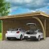 Solid Carport En Bois Traité Autoclave (5x6m) -Abri et rangement boutique carport bois traite autoclave 6 5metres