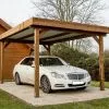 Habrita Carport En Bois Traité Haute Température 4,5 X 3 M Thones + Bac Acier -Abri et rangement boutique carport bois traite haute temperature tonnelle bac acier 5m