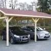 Habrita Carport Bois Toit 2 Pentes + Bardeaux Bitumés – 6 X 4,5 M -Abri et rangement boutique carport bois traite toiture double pente bardeau bitume 6m