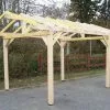 Habrita Carport Bois Toit 2 Pentes Pour Tuiles (Sans Couverture) – 5 X 3,5 M -Abri et rangement boutique carport bois traite toiture preparation tuile sans couverture