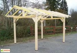 Habrita Carport Bois Toit 2 Pentes Pour Tuiles (Sans Couverture) – 5 X 3,5 M