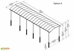Carport Camping-car Alpine 12,9 X 3,59 M Gris | Palram - Canopia -Abri et rangement boutique carport camping car alpine 1290cm palram canopia 1