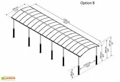 Carport Camping-car Alpine 12,9 X 3,59 M Gris | Palram - Canopia -Abri et rangement boutique carport camping car alpine 1290cm palram canopia