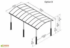Carport Camping-car Alpine 6,49 X 3,52 M Gris | Palram - Canopia -Abri et rangement boutique carport camping car alpine 649cm palram canopia 1