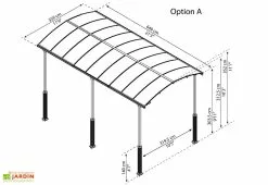 Carport Camping-car Alpine 6,49 X 3,52 M Gris | Palram - Canopia -Abri et rangement boutique carport camping car alpine 649cm palram canopia