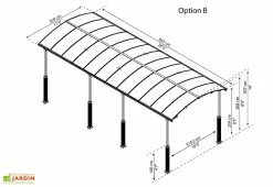 Carport Camping-car Alpine 8,63 X 3,52 M Gris | Palram - Canopia -Abri et rangement boutique carport camping car alpine 863cm palram canopia 3