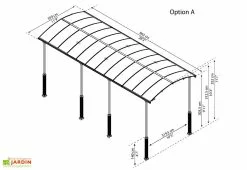 Carport Camping-car Alpine 8,63 X 3,52 M Gris | Palram - Canopia -Abri et rangement boutique carport camping car alpine 863cm palram canopia 4