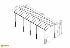 Canopia Carport Camping-Car Aluminium/Polycarbonate Alpine 10600 38 M² -Abri et rangement boutique carport camping car aluminium polycarbonate arcadia alpine 10600 38 m 3