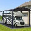 Carport Camping-car Alpine 8,63 X 3,52 M Gris | Palram - Canopia -Abri et rangement boutique carport camping car aluminium polycarbonate arcadia alpine 8500 30 m