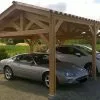 C.P.B.F Carport Double En Bois Douglas Sans Couverture -Abri et rangement boutique carport deux voitures bois douglas